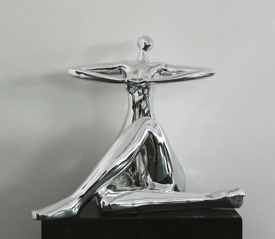 "VGSZ-0395-SIL" VIG Modrest Lady Yoga - Modern Silver Polyresin Sculpture