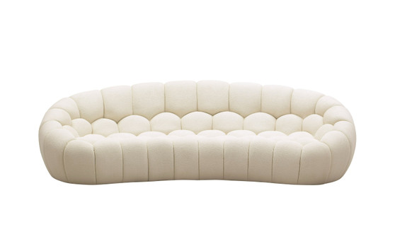 "VGEV2126C-SOFA-C-00" VIG Divani Casa Yolonda - Modern Curved Off-White Fabric Sofa