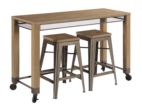 Maya Counter Console With 2 Stools 070-587 By Hammary Furniture