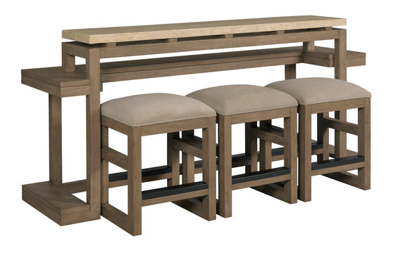 Nash Counter Console With 3 Stools 208-587 By Hammary Furniture