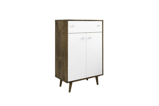 Liberty 1-Drawer 28.07" Storage Cabinet In Rustic Brown And White "211BMC96"