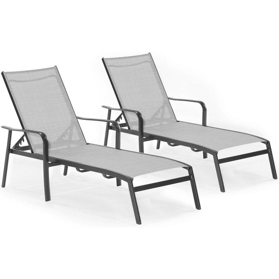 Hanover Foxhill 2 Piece Chaise Lounge Chairs "FOXCHS2PC-GRY"