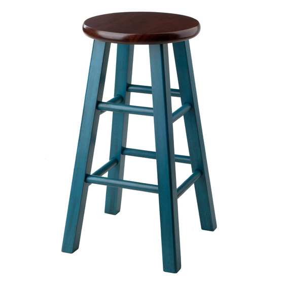 Ivy 24" Counter Stool - Walnut/Teal "62224"