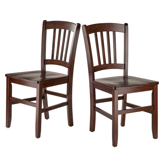 Madison 2-Piece Set Slat Back Chairs - Walnut "94245"
