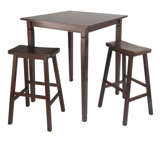 3 Piece Kingsgate High/Pub Dining Table With Saddle Stool "94300"