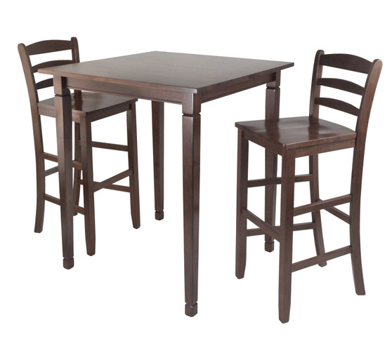 3-Piece Kingsgate High/Pub Dining Table W/ Ladder Back High Chair "94369"