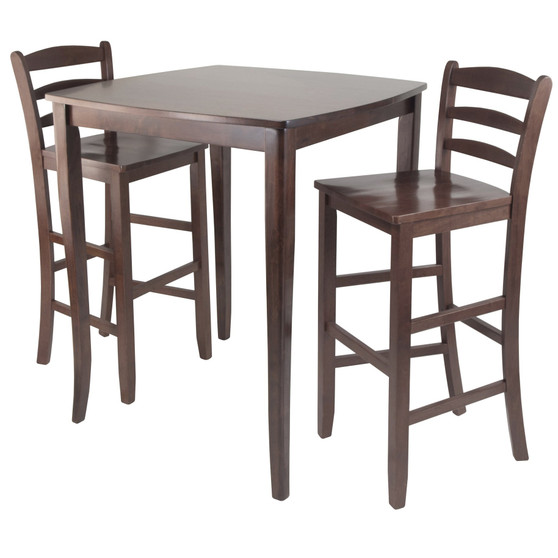 3-Piece Inglewood High/Pub Dining Table With Ladder Back Stool "94379"