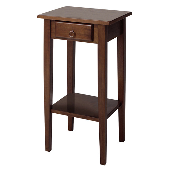 Regalia Accent Table With Drawer, Shelf - Antique Walnut "94430"