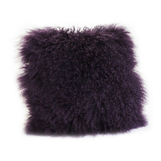 Square Purple Lamb Fur Pillow "XU-1000-10"