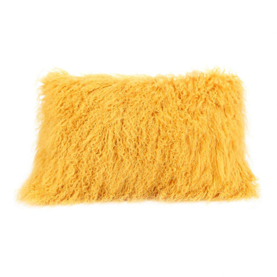 Lamb Fur Pillow - Gold "XU-1001-32"