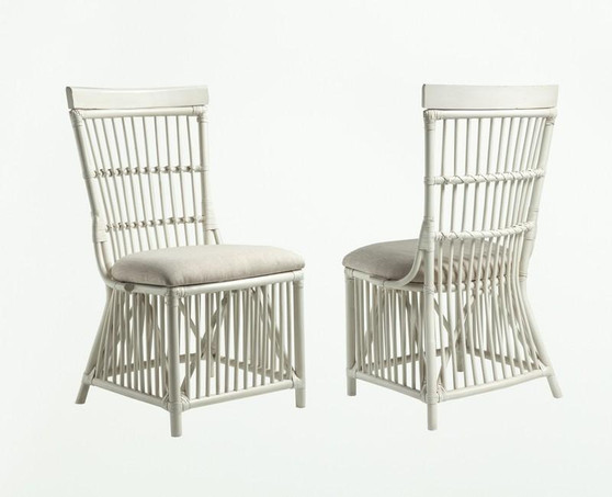 Millbrook White Rattan Chairs "112-636S"