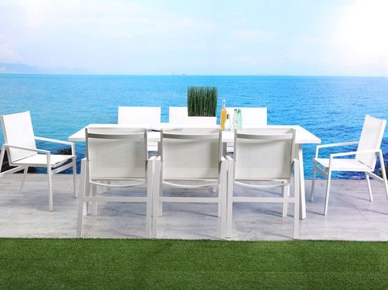 Rio Indoor/Outdoor Aluminium Dining Table Matte White Pt10235 "DT1593-WHT"