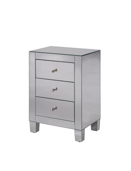 3 Drawers Cabinet 17-3/4 In. X 13 In. X 25 In. In Clear Mirror "MF6-1032"