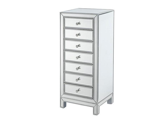 Lingerie Chest 7 Drawers 18In. W X 15In. D X 42In. H In Antique Silver Paint "MF72047"