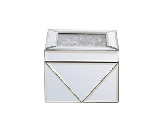 5 Inch Square Crystal Jewelry Box Silver Royal Cut Crystal "MR9212"