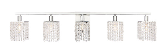 Phineas 5 Light Chrome And Clear Crystals Wall Sconce "LD7015C"