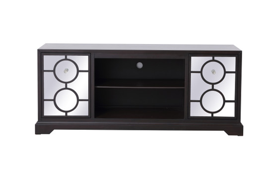 60 In. Mirrored Tv Cabinet Stand In Dark Walnut "MF802DT"