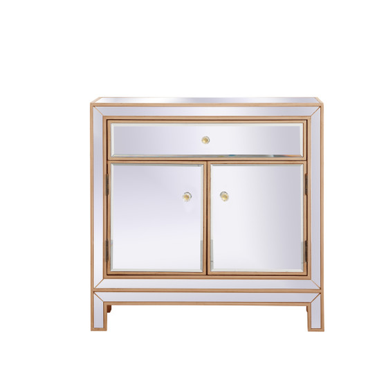 29 In. Mirrored Cabinet In Antique Gold "MF71034G"