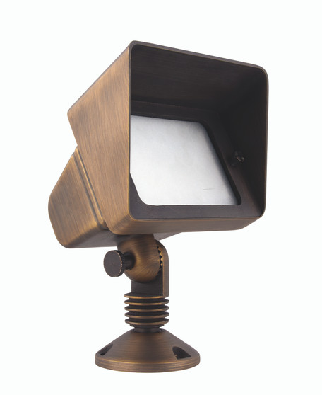 Flood Light W2.75In D5.25In H8In Antique Brass Includes Stake G4 Halogen 35W(Light Source Not Included) "C048"