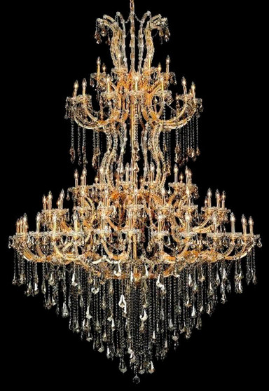 Maria Theresa 85 Light Gold Chandelier Golden Teak (Smoky) Swarovskiâ® Elements Crystal "2801G96G-GT/SS"
