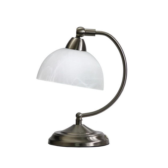 Mini Bankers Desk Lamp W/Touch Dimmer Control Base Nickel - "LT2029-BSN"