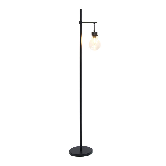 Lalia Home Black Matte 1 Light Beacon Floor Lamp With Clear Glass Shade "LHF-5018-BK"