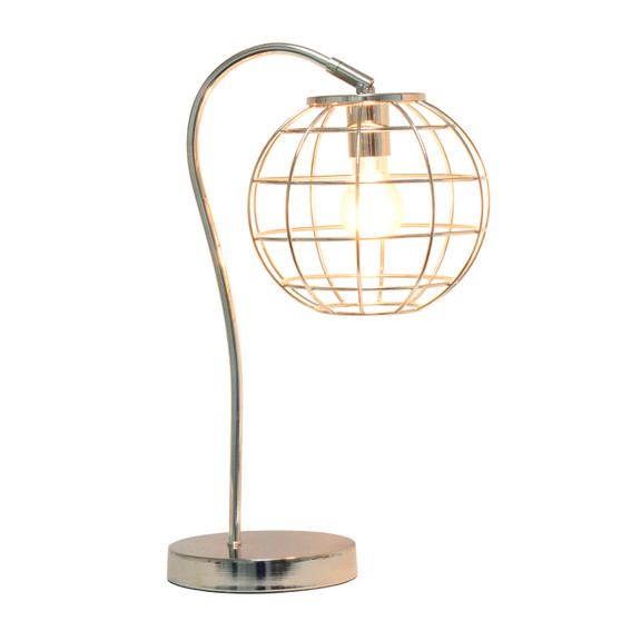 Lalia Home Arched Metal Cage Table Lamp, Chrome "LHT-5061-CH"
