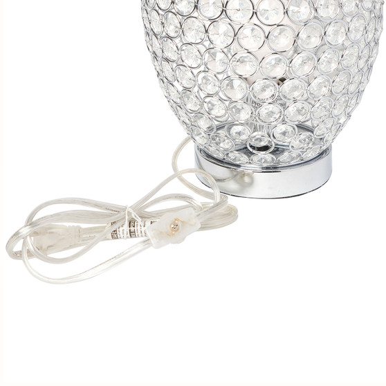 Elegant Designs Elipse Crystal Decorative Curved Accent Uplight Table Lamp, Chrome "LT1064-CHR"
