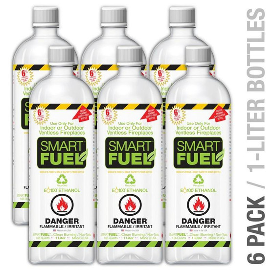 Smartfuel Liquid Bio-Ethanol Fuel For Fireplaces - 6 Packs "SF6"