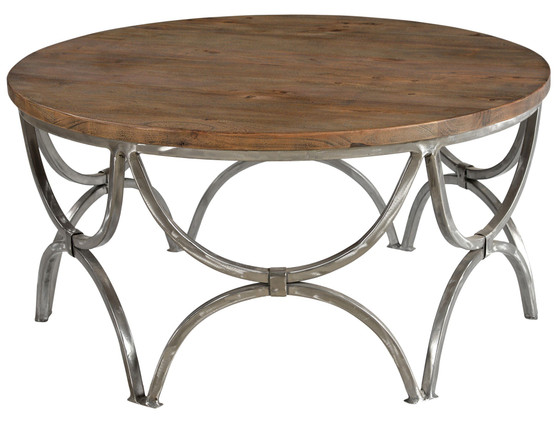 Bengal Manor Mango Wood And Steel Round Cocktail Table "CVFNR363"