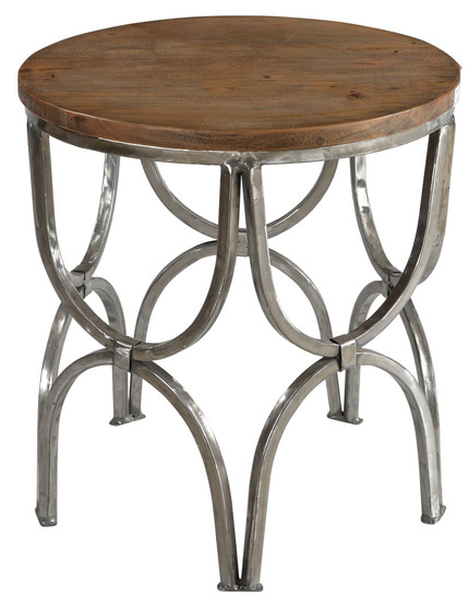 Bengal Manor Mango Wood And Steel Round End Table "CVFNR364"