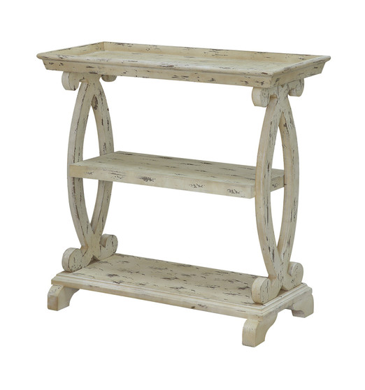 Newport Distressed White Shaped Console Table "CVFZR1538"