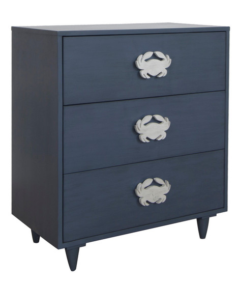 31" 3 Drawer Blue Painted Cabinet "CVFVR8222"