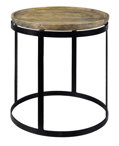 Bengal Manor Mango Wood And Metal Round End Table "CVFNR465"