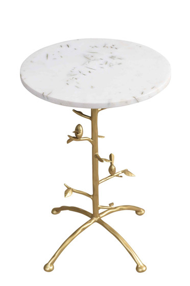 23" White Marble Top Side Table "CVFNR834"