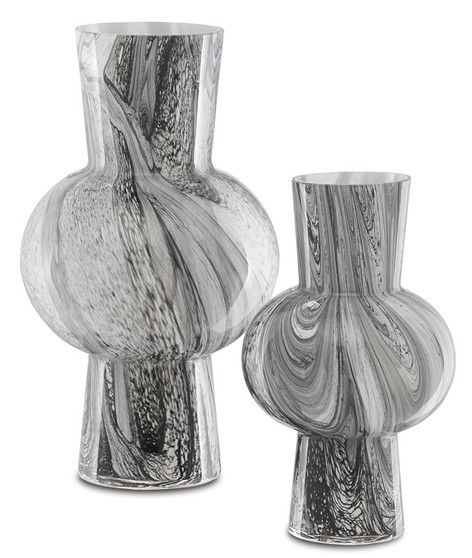 Stormy Sky Glass Vase Set Of 2 "1200-0355"