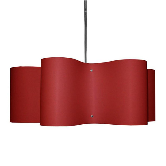 3 Light Zulu Pendant With Red Shade,Polished Chrome Finish "ZUL-243-PC-RD"