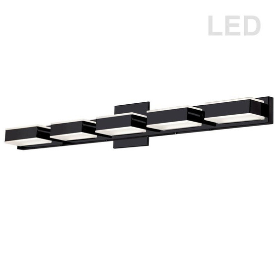 5 Light Led Wall Vanity, Matte Black Finish "VLD-215-5W-MB"