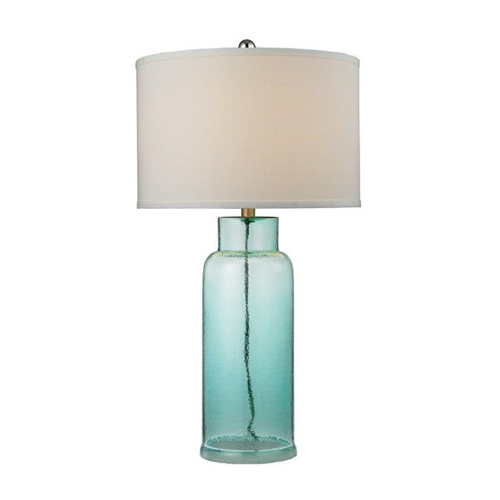 30 Inch Glass Bottle Table Lamp In Seafoam Green "D2622"