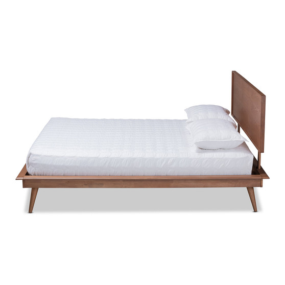 Karine Mid-Century Modern Walnut Brown Finished Wood King Size Platform Bed MG0004-Ash Walnut-King By Baxton Studio