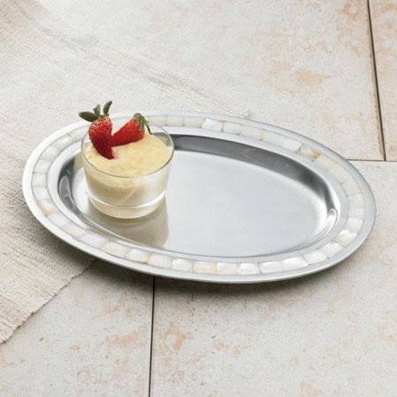 Pearl Inlay Oval Tray (Pack Of 6) "11221"