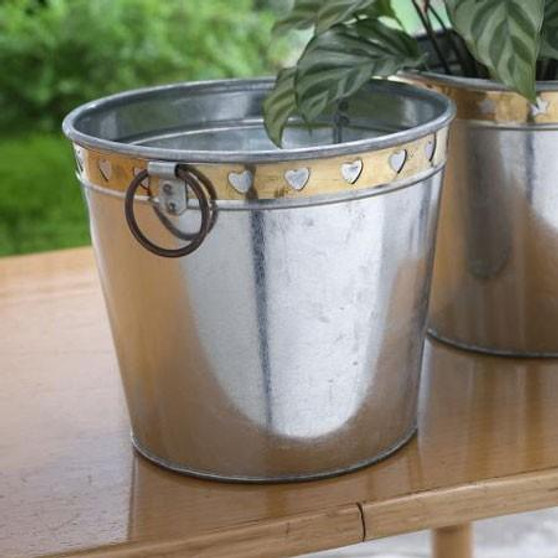 Galvanized Bucket With Brass (Pack Of 12) "11314"