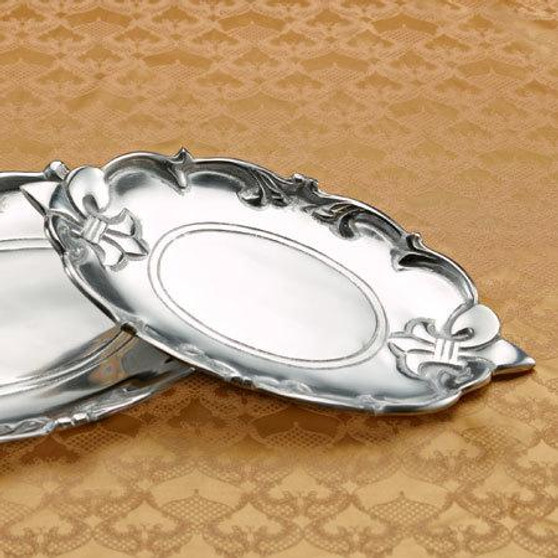 Fleur De Lis Oval Tray Small, Pack Of 4 "12875"