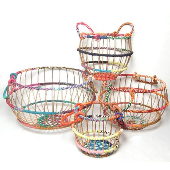 Colored Jute Basket, Set Of 4, Pack Of 2 "15121"