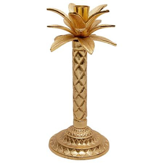 Gld Palm Tree Candle Holder Medium, Pack Of 4 "16071"