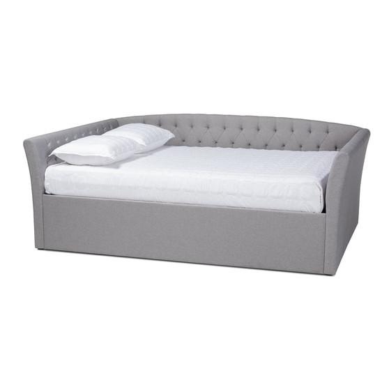 Delora Modern And Contemporary Light Grey Fabric Upholstered Full Size Daybed CF9044-B-Light Grey-Daybed-F By Baxton Studio