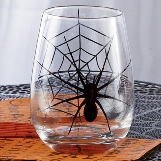 Black Spider Glass Cup (Pack Of 4) "671120"