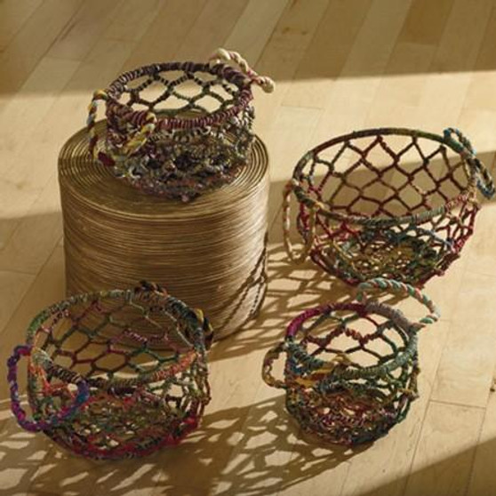 Colored Jute Baskets (Set Of 4) - (Pack Of 2) "13761"