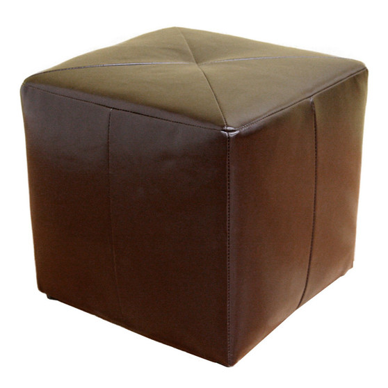 Aric Bonded Leather Ottoman ST-20-brown-ottoman By Baxton Studio