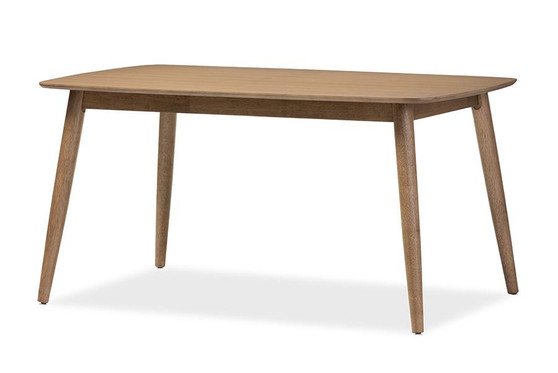 Edna French "Oak" Finishing Wood Dining Table Flora-French Oak-DT By Baxton Studio